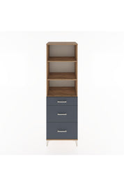 Hyperion Dolap 3 Raflı 3 Çekmeceli 60x44x195 Çam-Antrasit
