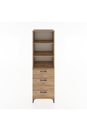 Hyperion Dolap 3 Raflı 3 Çekmeceli 60x44x195 Çam-Çam