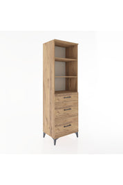 Hyperion Dolap 3 Raflı 3 Çekmeceli 60x44x195 Çam-Çam