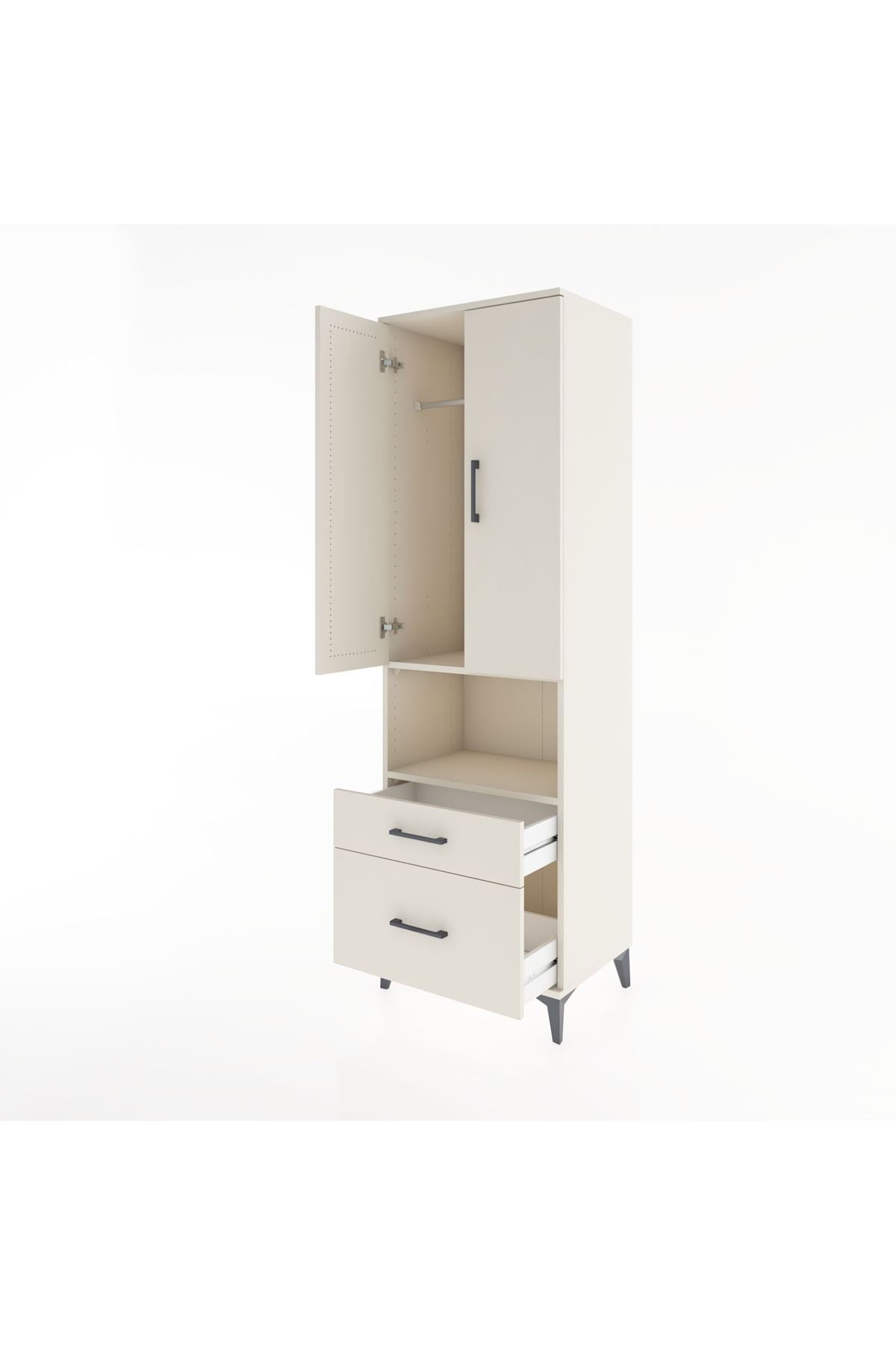 Hyperion Dolap 2 Raflı 2 Çekmeceli Tek Askılı 60x44x195 Aytaşı-Aytaşı