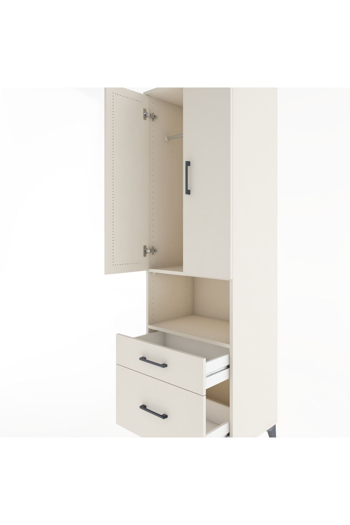 Hyperion Dolap 2 Raflı 2 Çekmeceli Tek Askılı 60x44x195 Aytaşı-Aytaşı