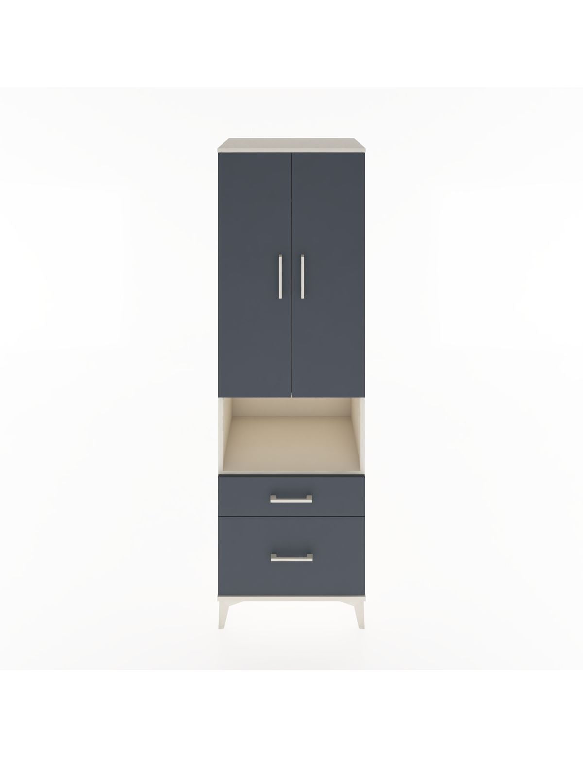 Hyperion Dolap 2 Raflı 2 Çekmeceli Tek Askılı 60x44x195 Aytaşı-Antrasit