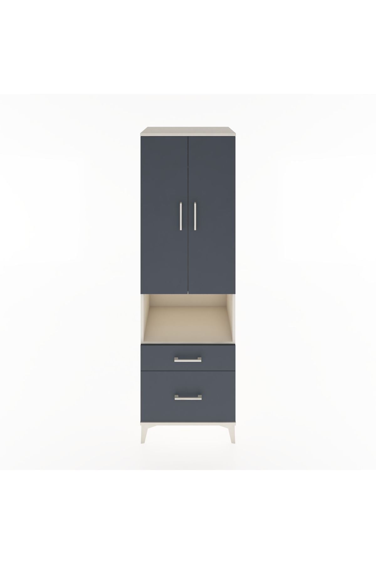 Hyperion Dolap 2 Raflı 2 Çekmeceli Tek Askılı 60x44x195 Aytaşı-Antrasit