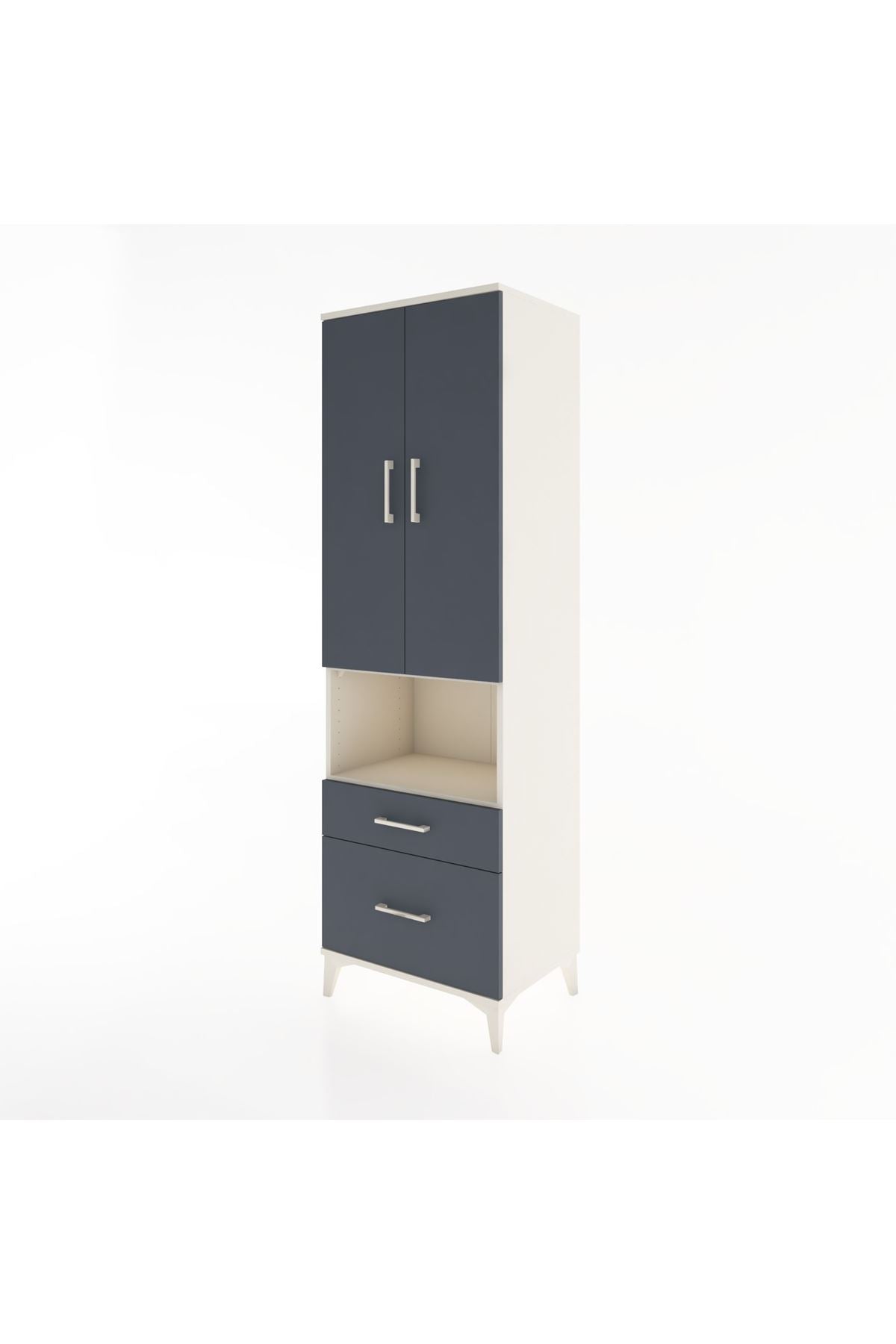 Hyperion Dolap 2 Raflı 2 Çekmeceli Tek Askılı 60x44x195 Aytaşı-Antrasit