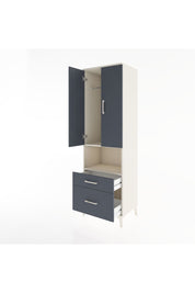 Hyperion Dolap 2 Raflı 2 Çekmeceli Tek Askılı 60x44x195 Aytaşı-Antrasit