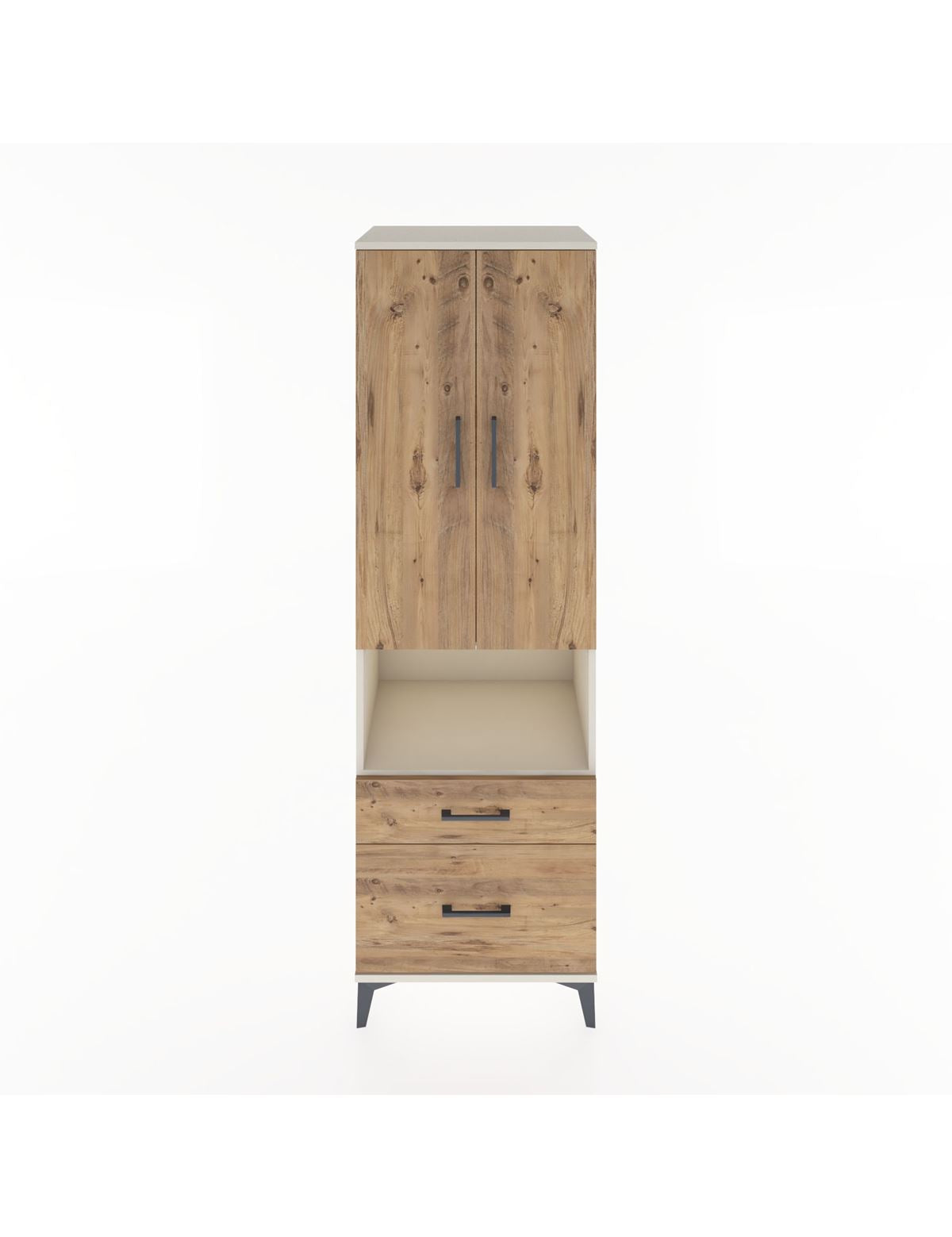 Hyperion Dolap 2 Raflı 2 Çekmeceli Tek Askılı 60x44x195 Aytaşı-Çam