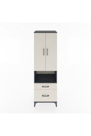 Hyperion Dolap 2 Raflı 2 Çekmeceli Tek Askılı 60x44x195 Antrasit-Aytaşı