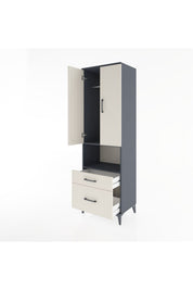 Hyperion Dolap 2 Raflı 2 Çekmeceli Tek Askılı 60x44x195 Antrasit-Aytaşı
