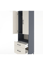 Hyperion Dolap 2 Raflı 2 Çekmeceli Tek Askılı 60x44x195 Antrasit-Aytaşı