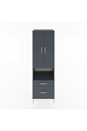 Hyperion Dolap 2 Raflı 2 Çekmeceli Tek Askılı 60x44x195 Antrasit-Antrasit