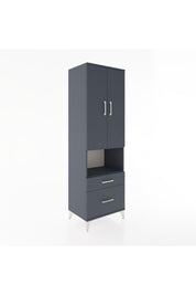 Hyperion Dolap 2 Raflı 2 Çekmeceli Tek Askılı 60x44x195 Antrasit-Antrasit