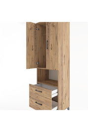 Hyperion Dolap 2 Raflı 2 Çekmeceli Tek Askılı 60x44x195 Çam-Çam
