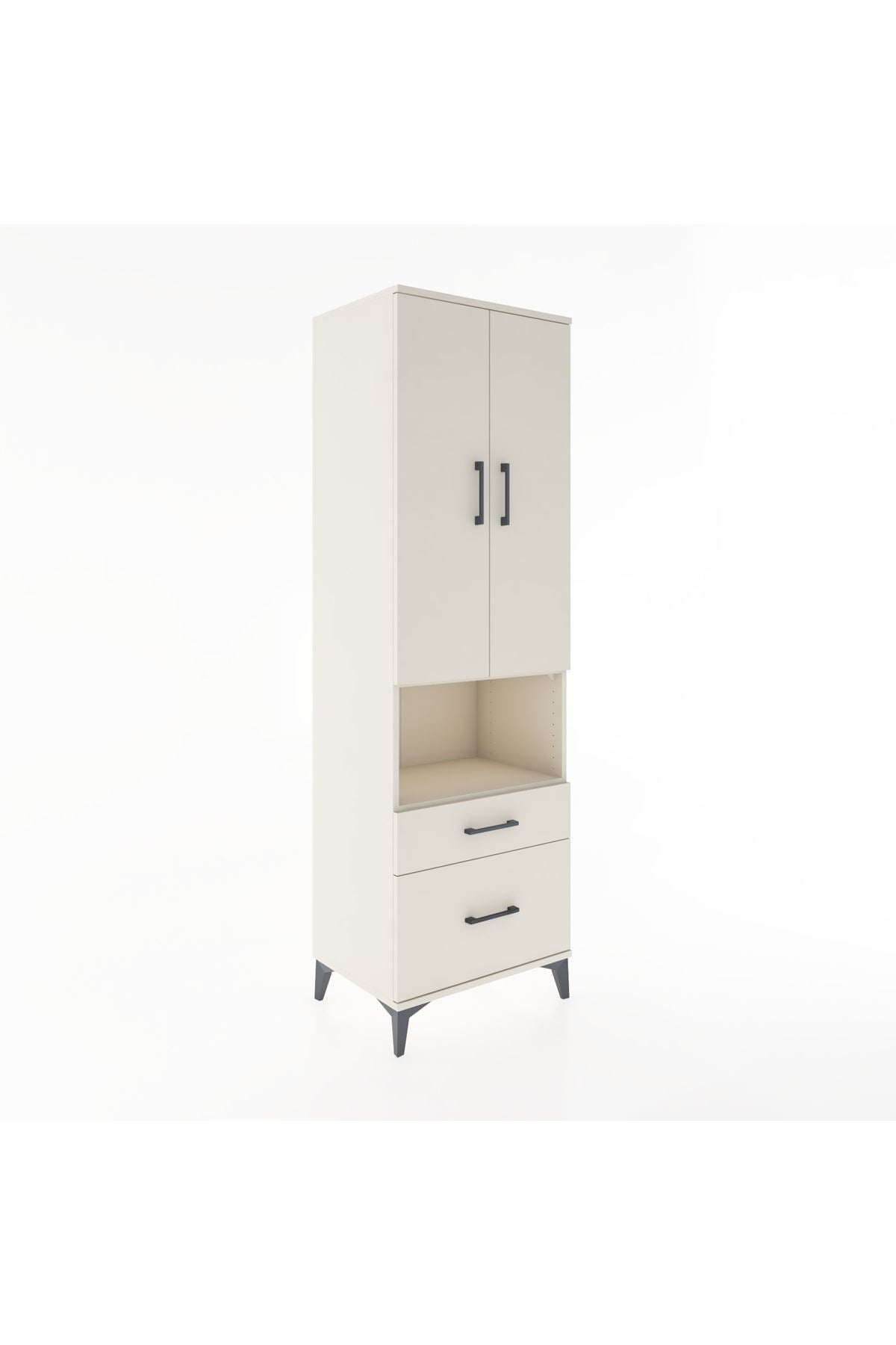 Hyperion Dolap 4 Raflı 2 Çekmeceli 2 Kapaklı 60x44x195 Aytaşı-Aytaşı