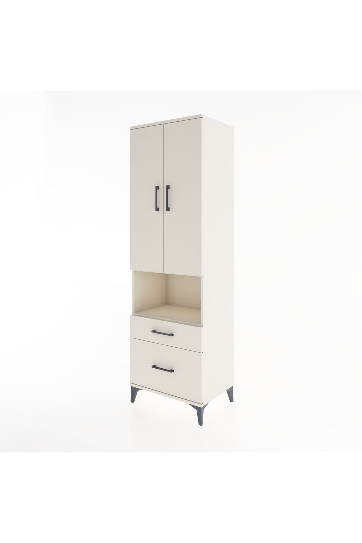 Hyperion Dolap 4 Raflı 2 Çekmeceli 2 Kapaklı 60x44x195 Aytaşı-Aytaşı