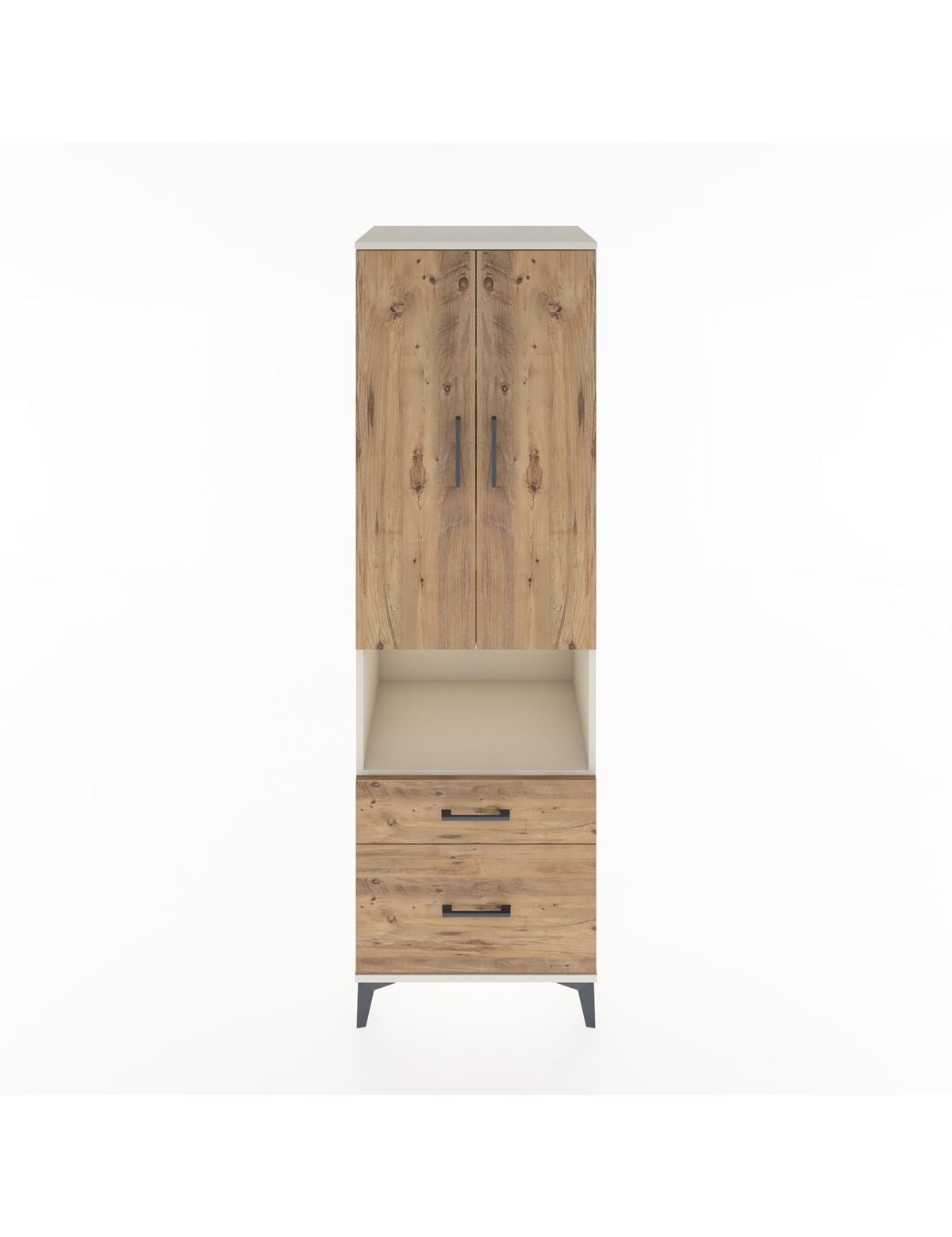 Hyperion Dolap 4 Raflı 2 Çekmeceli 2 Kapaklı 60x44x195 Aytaşı-Çam