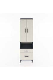 Hyperion Dolap 4 Raflı 2 Çekmeceli 2 Kapaklı 60x44x195 Antrasit-Aytaşı