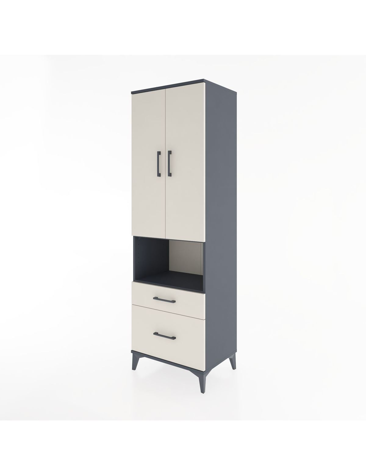 Hyperion Dolap 4 Raflı 2 Çekmeceli 2 Kapaklı 60x44x195 - S59M041V4B