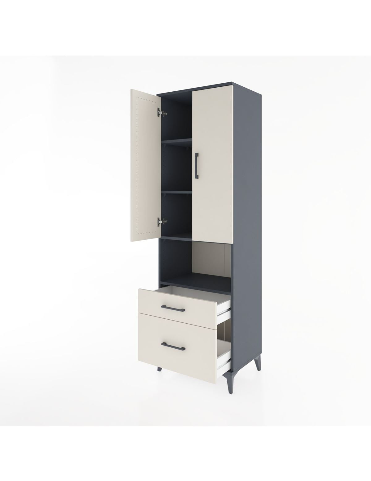 Hyperion Dolap 4 Raflı 2 Çekmeceli 2 Kapaklı 60x44x195 - S59M041V4B