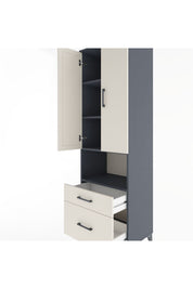 Hyperion Dolap 4 Raflı 2 Çekmeceli 2 Kapaklı 60x44x195 Antrasit-Aytaşı