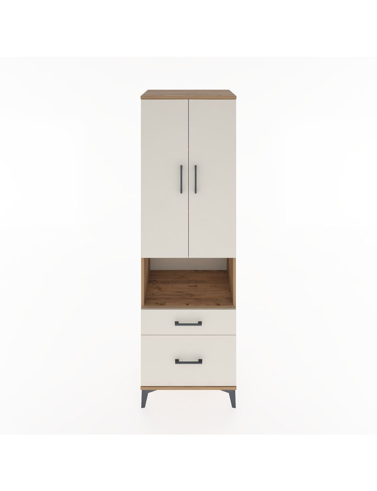 Hyperion Dolap 4 Raflı 2 Çekmeceli 2 Kapaklı 60x44x195 Çam-Aytaşı