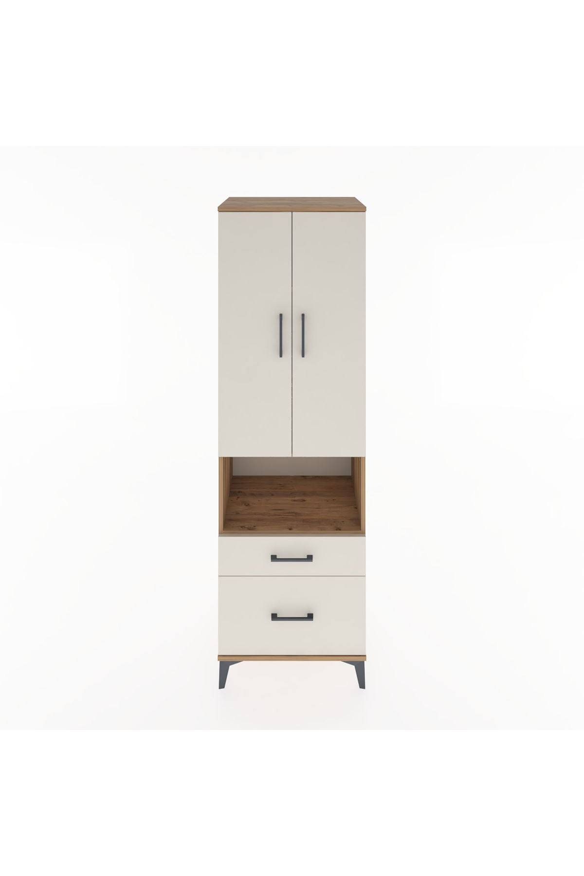 Hyperion Dolap 4 Raflı 2 Çekmeceli 2 Kapaklı 60x44x195 Çam-Aytaşı