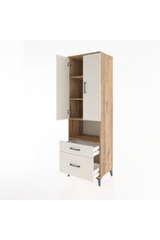 Hyperion Dolap 4 Raflı 2 Çekmeceli 2 Kapaklı 60x44x195 Çam-Aytaşı