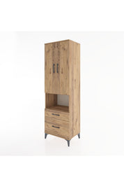 Hyperion Dolap 4 Raflı 2 Çekmeceli 2 Kapaklı 60x44x195 Çam-Çam