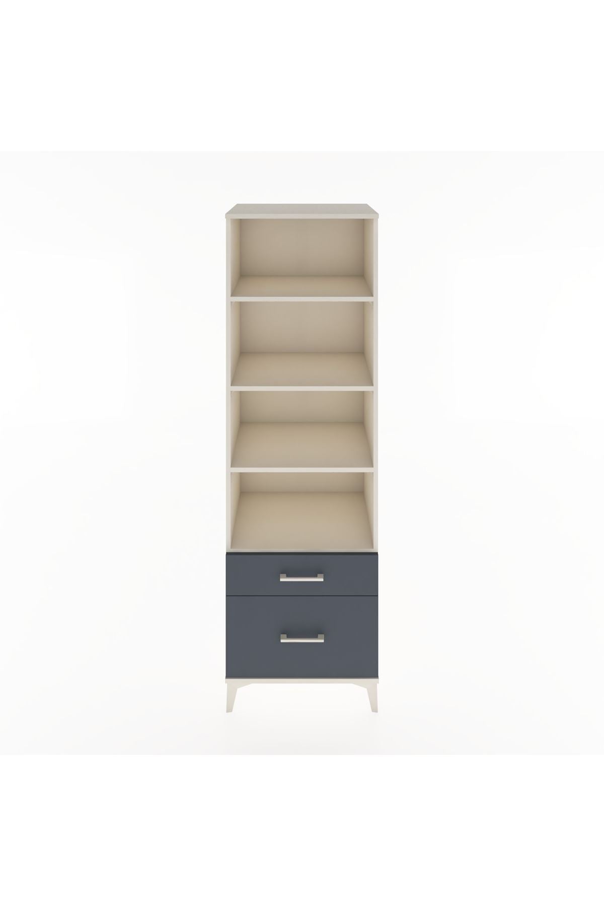 Hyperion Dolap 4 Raflı 2 Çekmeceli 60x44x195 Aytaşı-Antrasit