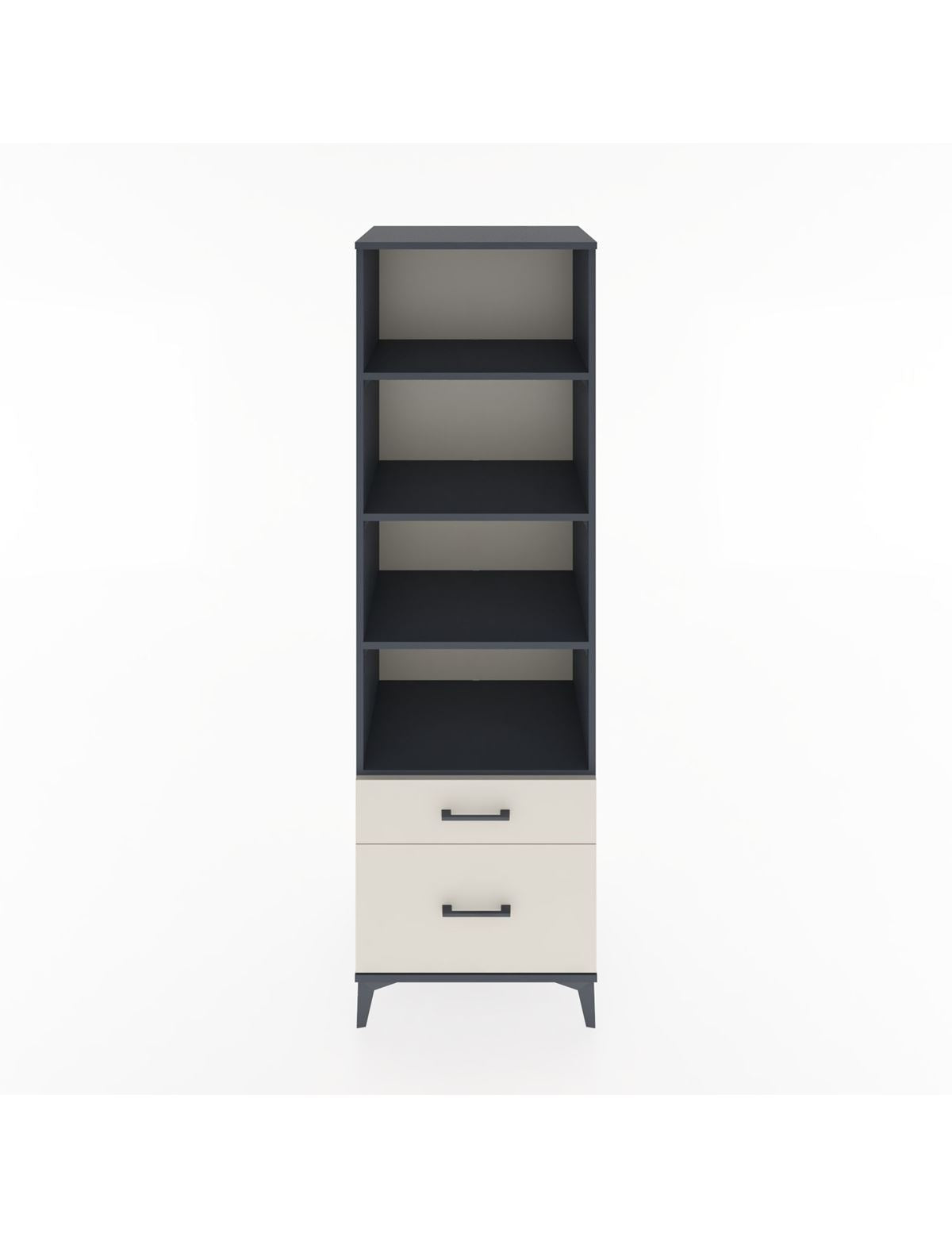 Hyperion Dolap 4 Raflı 2 Çekmeceli 60x44x195 Antrasit-Aytaşı
