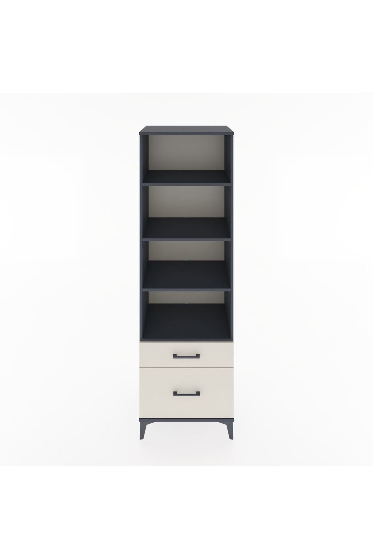 Hyperion Dolap 4 Raflı 2 Çekmeceli 60x44x195 Antrasit-Aytaşı