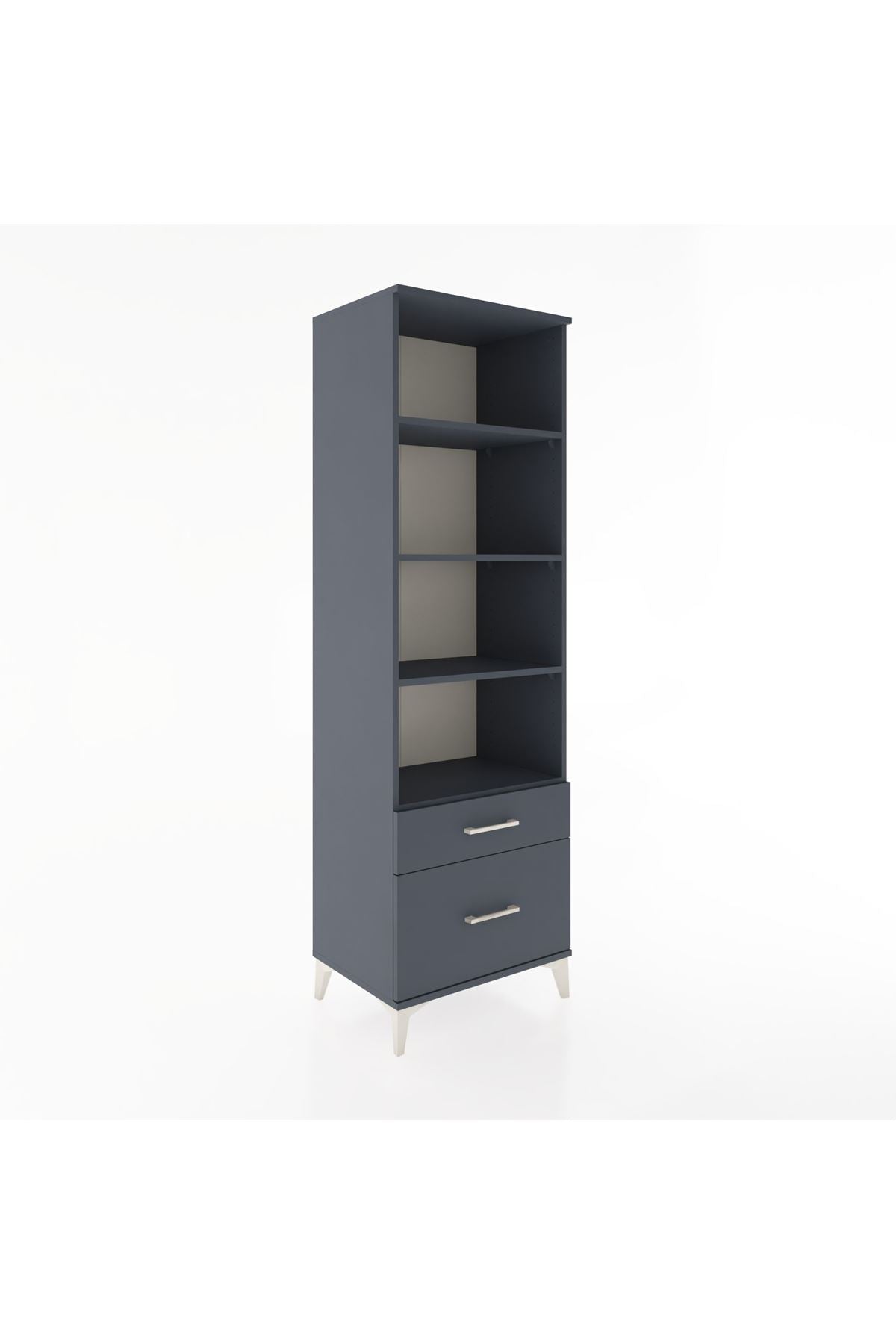 Hyperion Dolap 4 Raflı 2 Çekmeceli 60x44x195 Antrasit-Antrasit