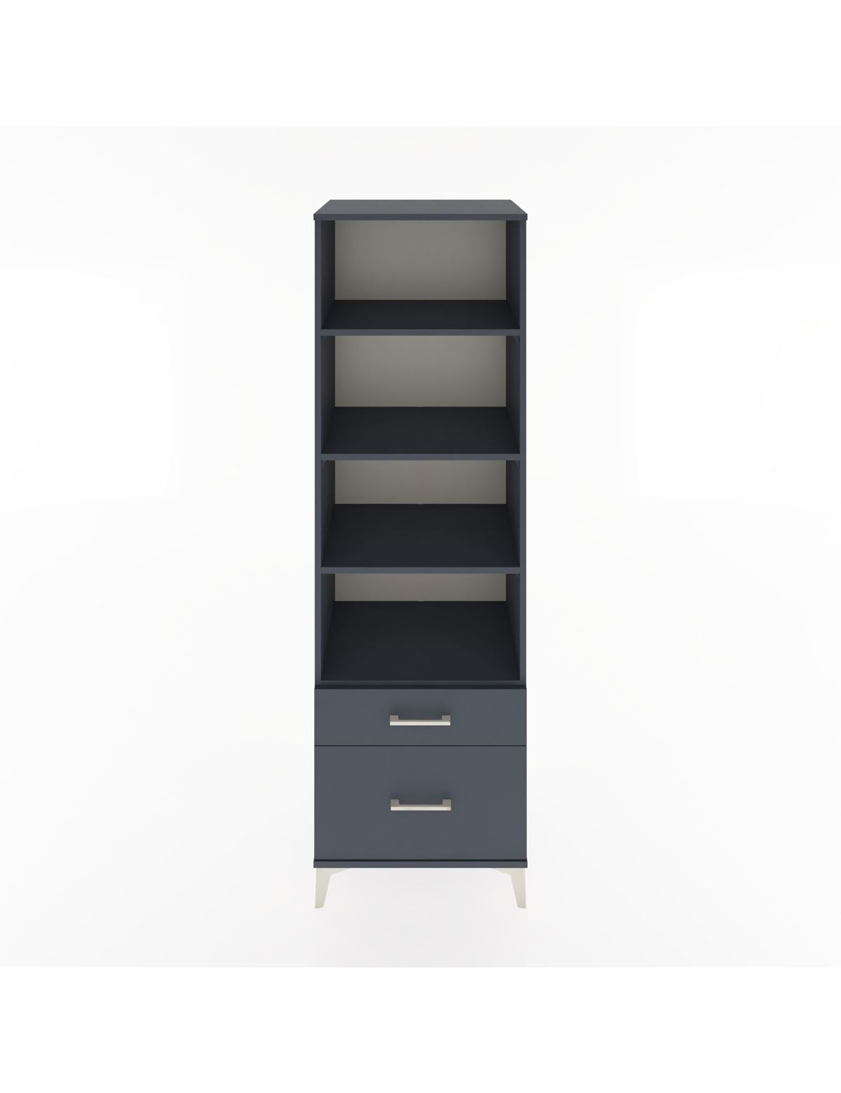 Hyperion Dolap 4 Raflı 2 Çekmeceli 60x44x195 Antrasit-Antrasit