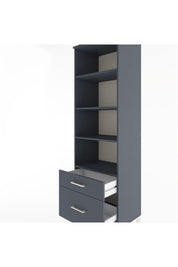 Hyperion Dolap 4 Raflı 2 Çekmeceli 60x44x195 Antrasit-Antrasit