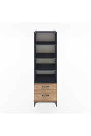 Hyperion Dolap 4 Raflı 2 Çekmeceli 60x44x195 Antrasit-Çam