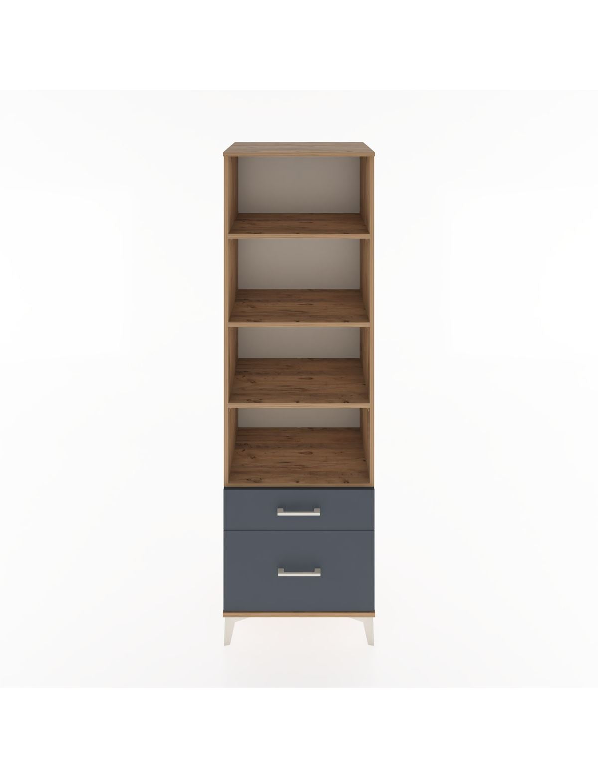 Hyperion Dolap 4 Raflı 2 Çekmeceli 60x44x195 Çam-Antrasit