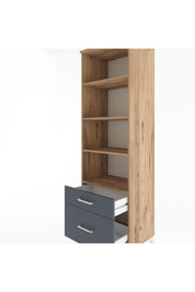 Hyperion Dolap 4 Raflı 2 Çekmeceli 60x44x195 Çam-Antrasit