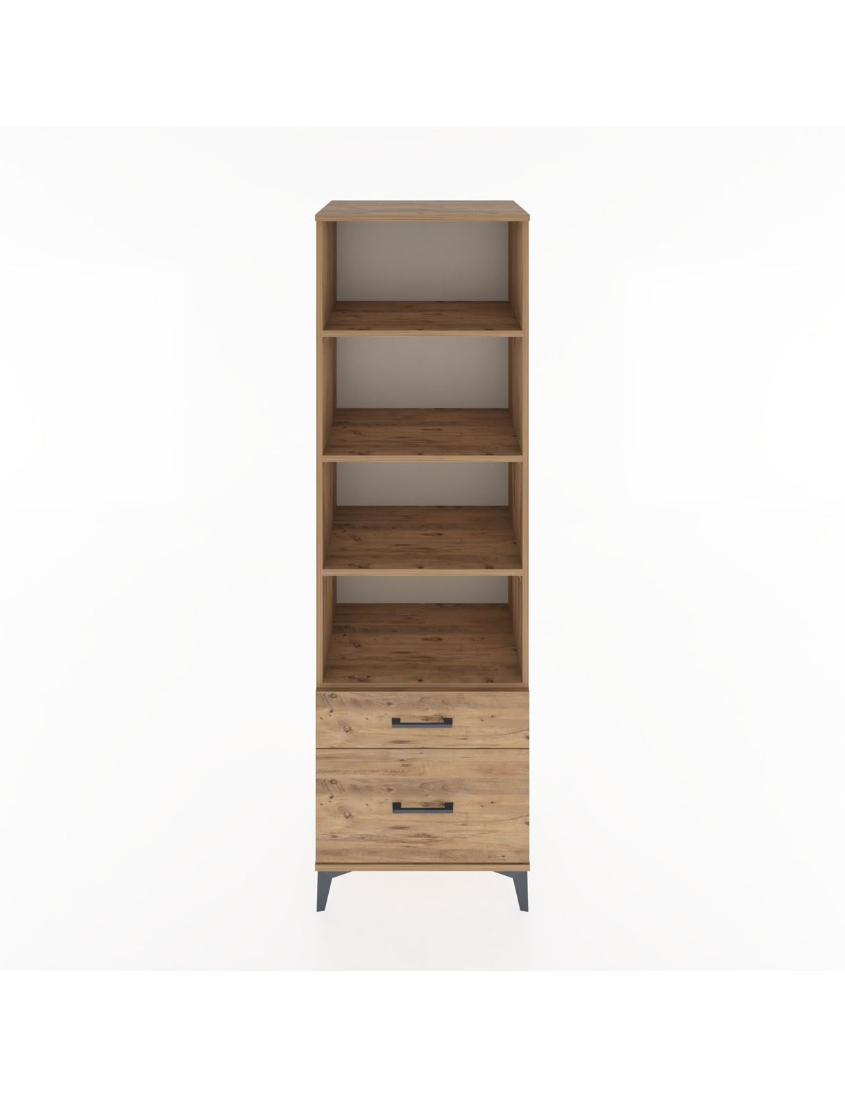 Hyperion Dolap 4 Raflı 2 Çekmeceli 60x44x195 Çam-Çam