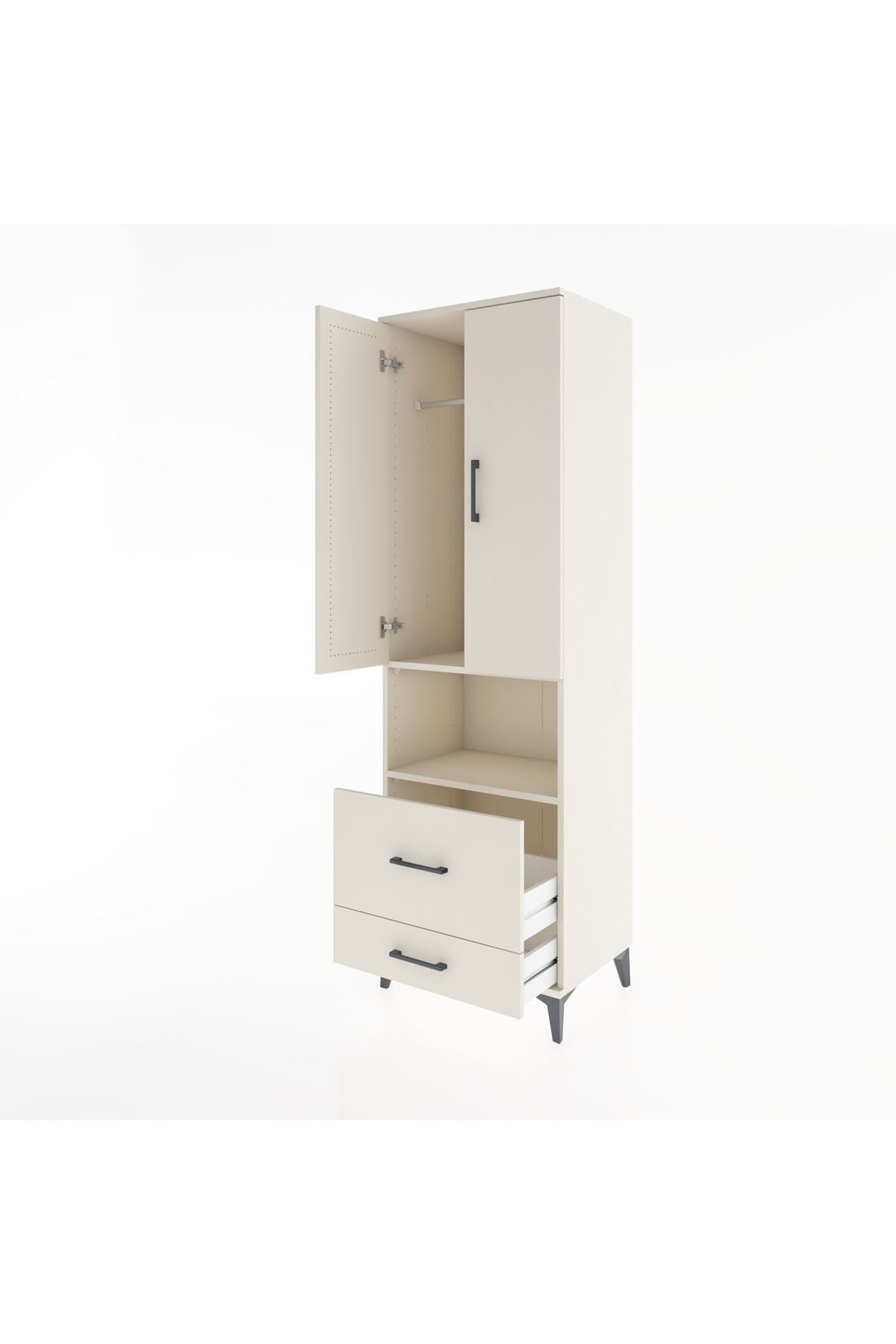 Hyperion Dolap 2 Raflı 2 Çekmeceli Tek Askılı 60x44x195 Aytaşı-Aytaşı