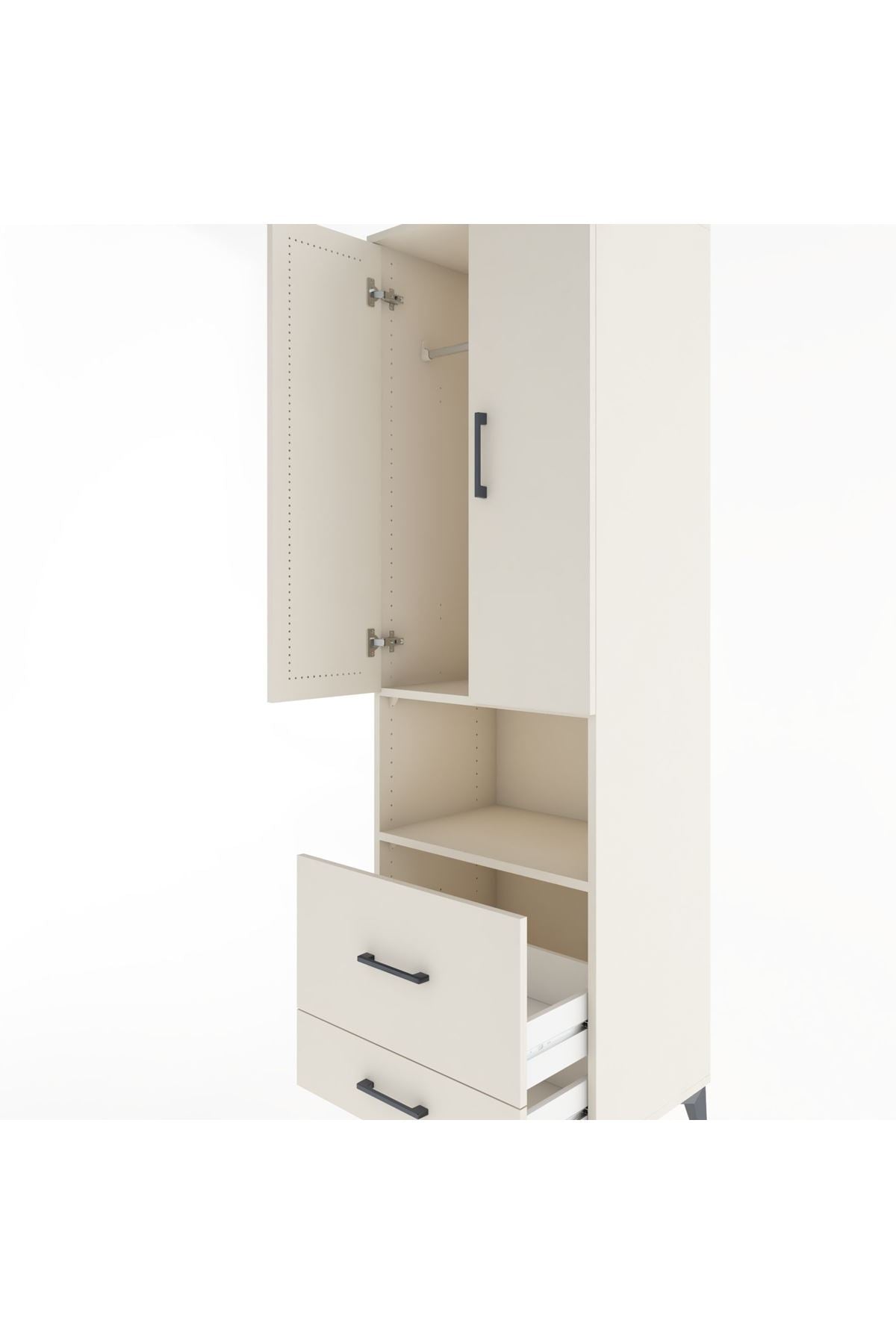 Hyperion Dolap 2 Raflı 2 Çekmeceli Tek Askılı 60x44x195 Aytaşı-Aytaşı