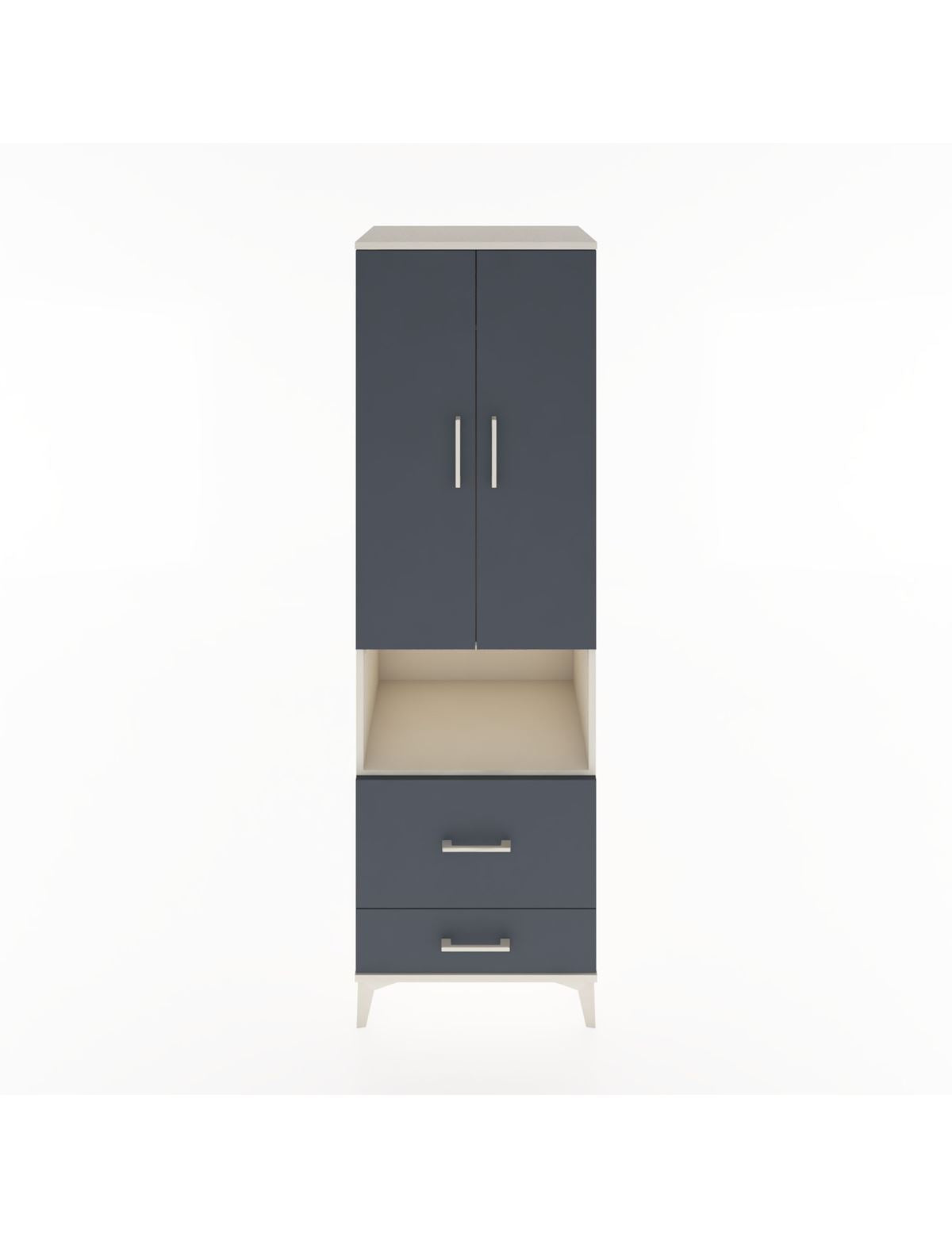 Hyperion Dolap 2 Raflı 2 Çekmeceli Tek Askılı 60x44x195 Aytaşı-Antrasit