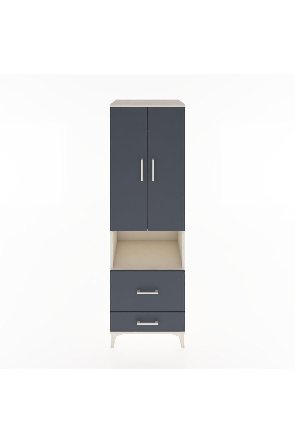 Hyperion Dolap 2 Raflı 2 Çekmeceli Tek Askılı 60x44x195 Aytaşı-Antrasit