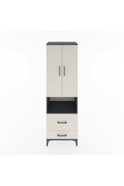 Hyperion Dolap 2 Raflı 2 Çekmeceli Tek Askılı 60x44x195 Antrasit-Aytaşı