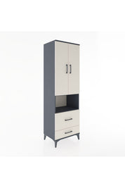 Hyperion Dolap 2 Raflı 2 Çekmeceli Tek Askılı 60x44x195 Antrasit-Aytaşı