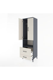 Hyperion Dolap 2 Raflı 2 Çekmeceli Tek Askılı 60x44x195 Antrasit-Aytaşı