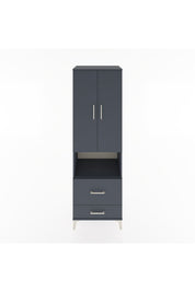 Hyperion Dolap 2 Raflı 2 Çekmeceli Tek Askılı 60x44x195 Antrasit-Antrasit