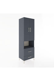 Hyperion Dolap 2 Raflı 2 Çekmeceli Tek Askılı 60x44x195 Antrasit-Antrasit