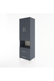 Hyperion Dolap 2 Raflı 2 Çekmeceli Tek Askılı 60x44x195 Antrasit-Antrasit