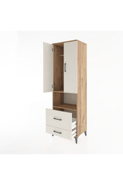 Hyperion Dolap 2 Raflı 2 Çekmeceli Tek Askılı 60x44x195 Çam-Aytaşı