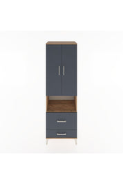 Hyperion Dolap 2 Raflı 2 Çekmeceli Tek Askılı 60x44x195 Çam-Antrasit