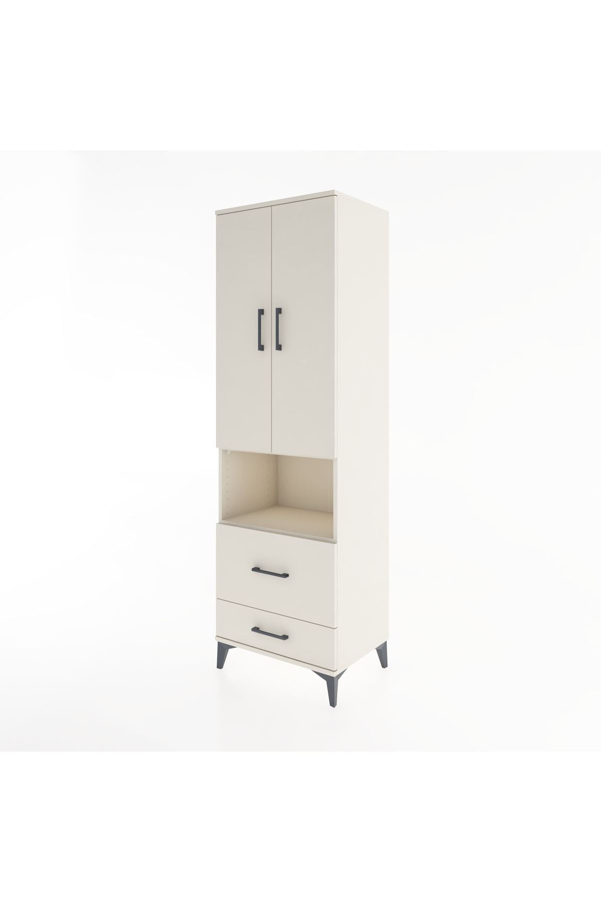 Hyperion Dolap 4 Raflı 2 Çekmeceli 2 Kapaklı 60x44x195 Aytaşı-Aytaşı